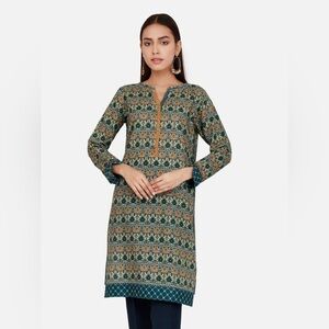 Edenrobe Pret 1Pc Printed Khaddar Shirt Size XS